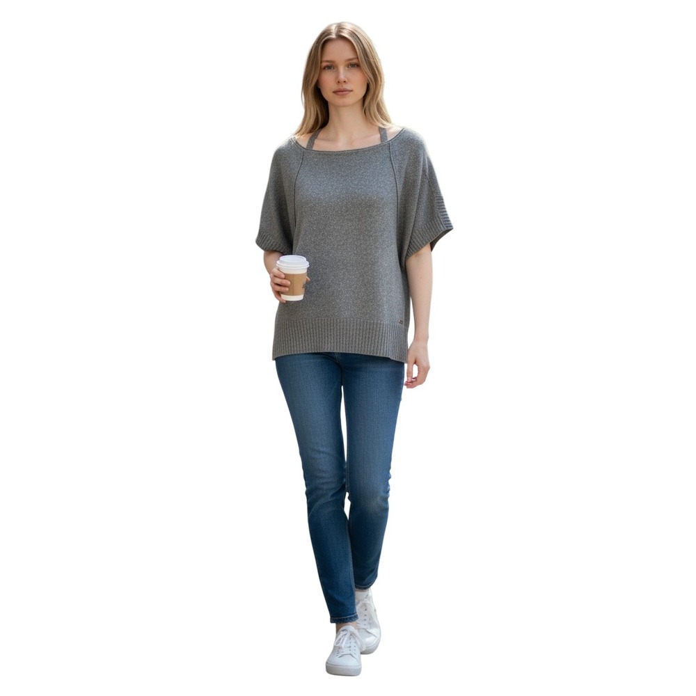 Guess Los Angeles Womens Gray Dolman Sleeve Sweater Knit Top Size S‎